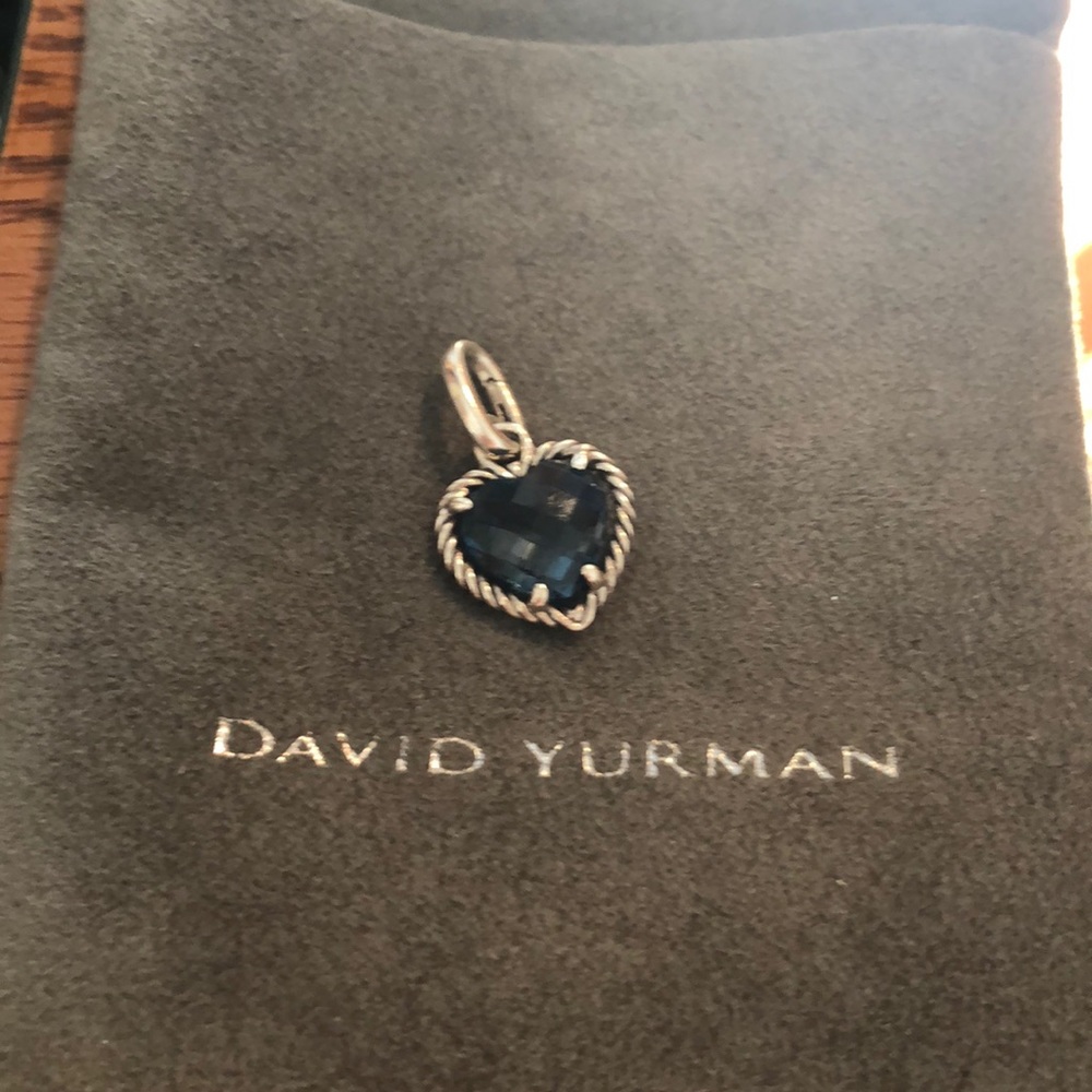 David yurman Blue topaz heart charm